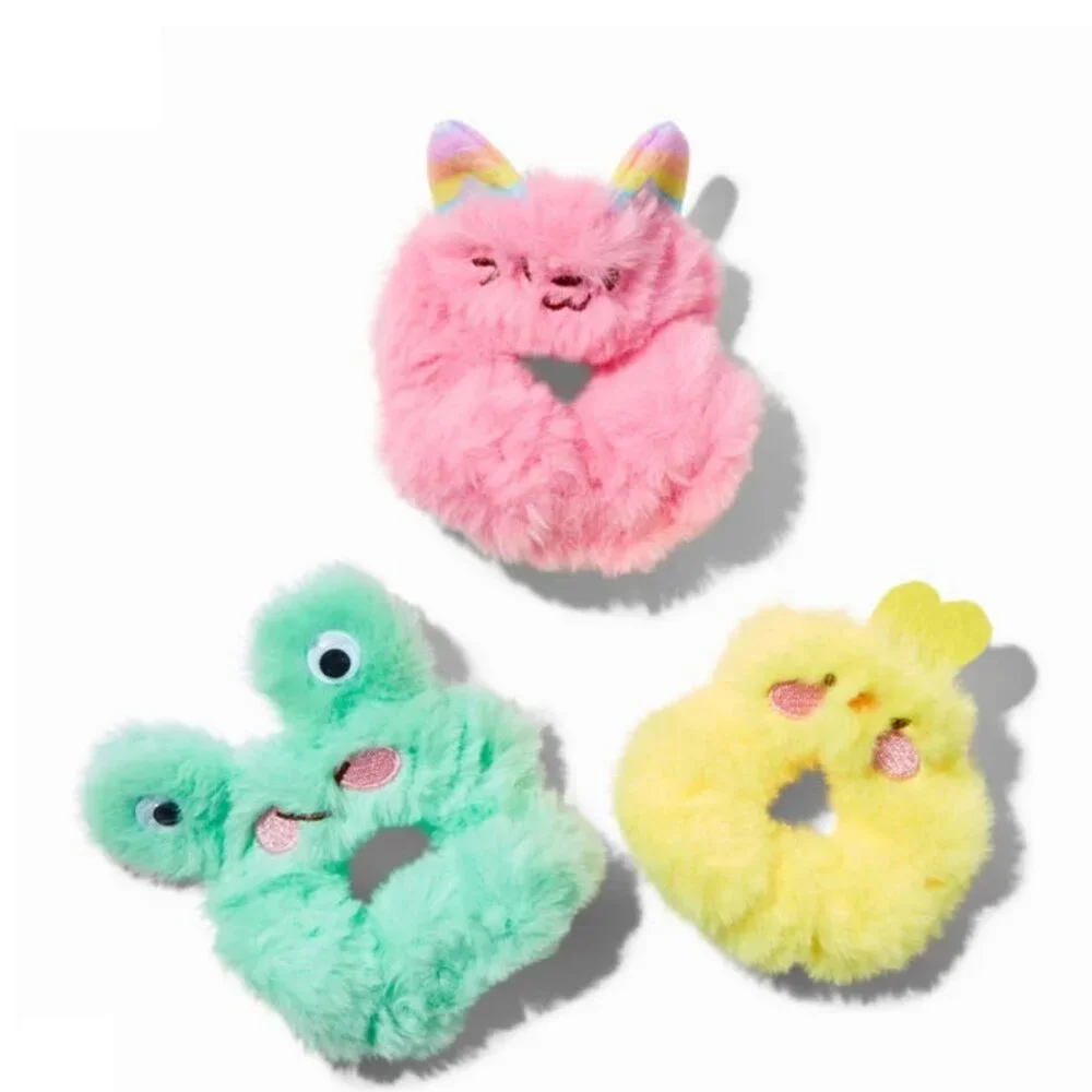 Claire's Fuzzy Animal Scrunchies Set